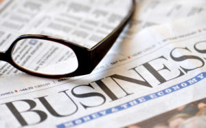 Business section and glasses