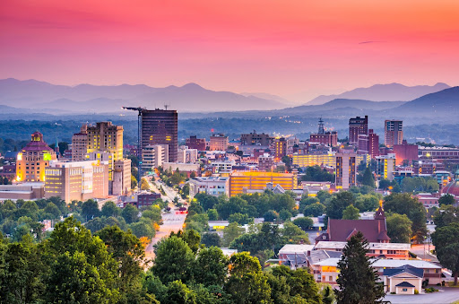 Asheville Skyline at dusk